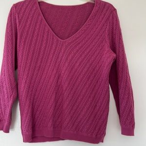 Dark rose Talbot petite sweater.  100% cotton.  Like new